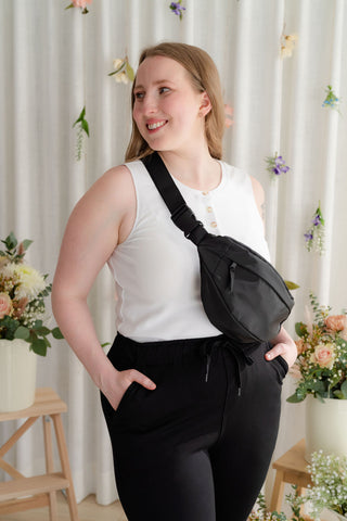 Pantalons urbains à taille élastique - noir