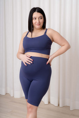 Biker shorts sans couture - bleu nuit