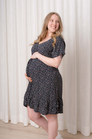 Robe à imprimé floral - marine