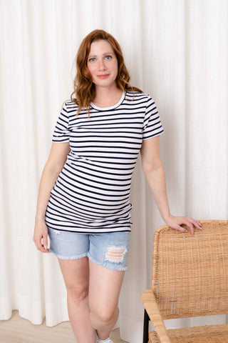 Mom short - bleu denim avec trous & franges