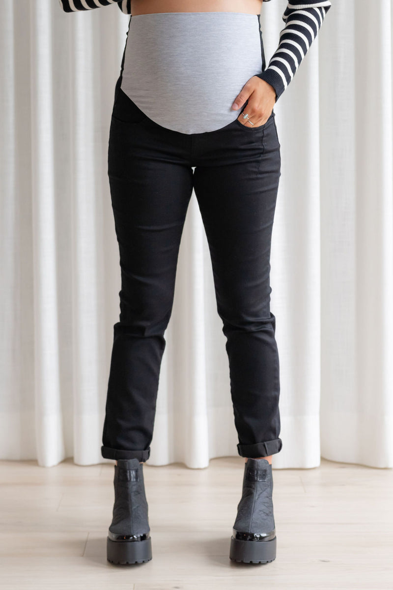 Pantalons extensible en twill - noir