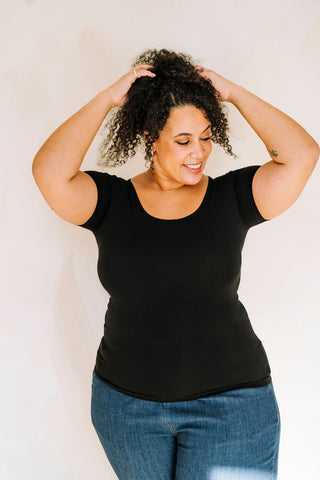 T-shirt long en bambou - noir