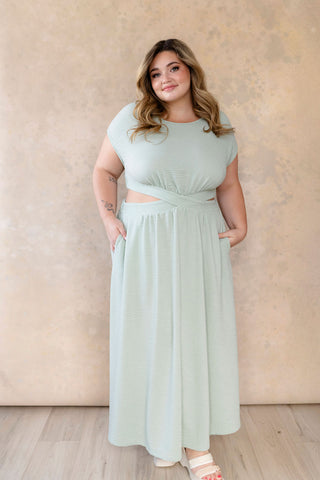 Robe longue JULIET - vert californien