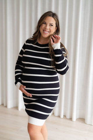 Robe LAURA - rayures noir & blanc