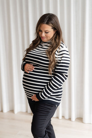 Chandail FANNY - rayures noir & blanc