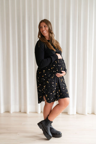 Robe MATHILDA - noir fleuri