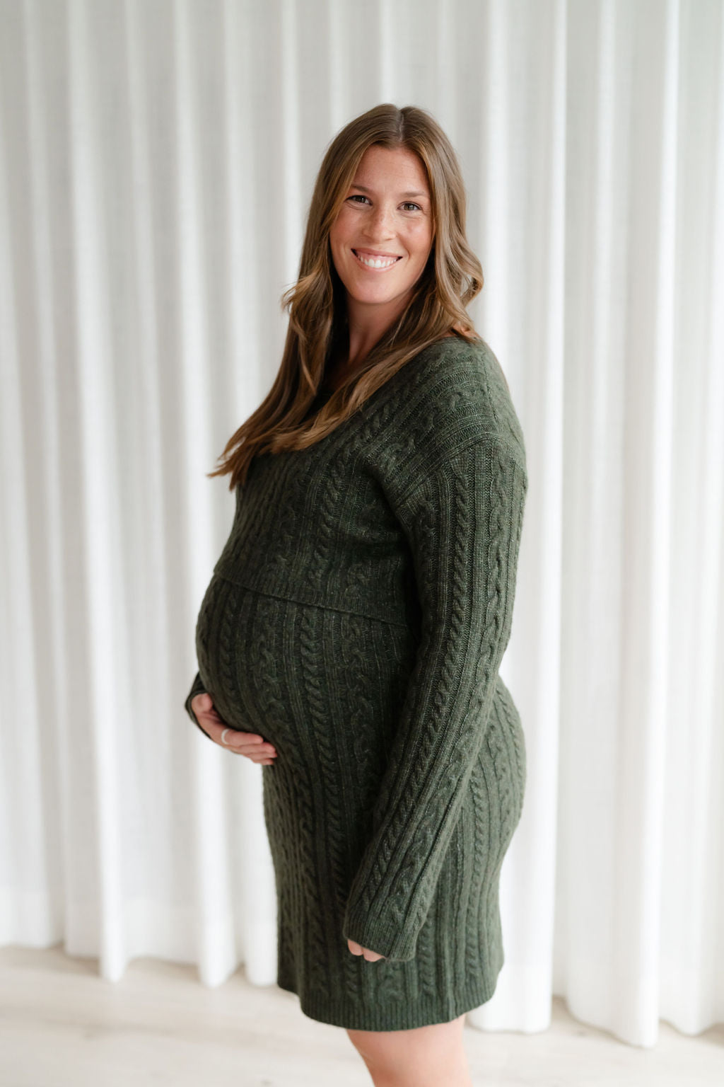 Robe AGNÈS sapin tressé – ROSE MATERNITÉ1