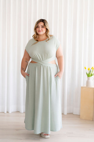 Robe longue JULIET - vert californien