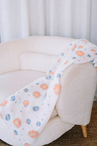 Mousseline - orange bleue