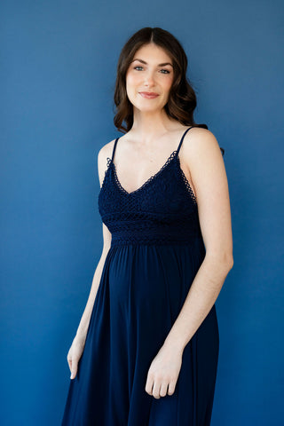 Robe longue ADÉLAÏDE - marine