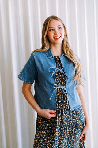 Veste ANAHÉ à boucles - jeans