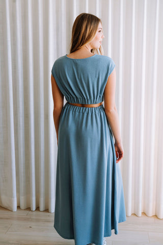 Robe longue JULIET - bleu niagara