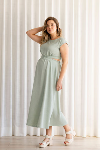 Robe longue JULIET - vert californien