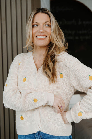 Cardigan citron - sable