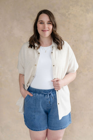 Blouse en lin - beige