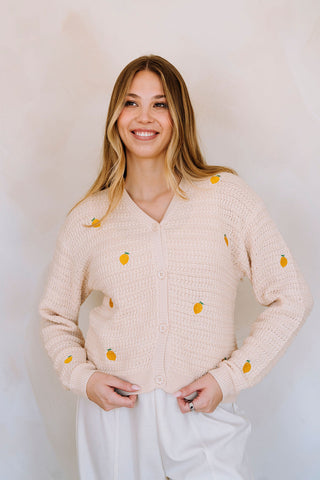 Cardigan citron - sable