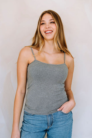 Camisole à bretelle en bambou - gris foncé