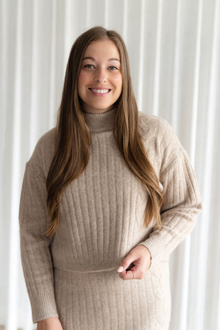 Crop top en lainage RACHEL - beige
