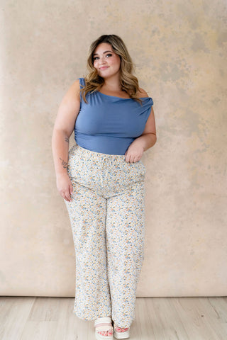 Pantalons à taille élastique fleuri - sunshine
