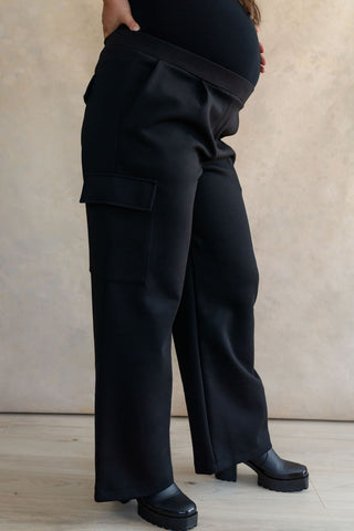Pantalon cargo (à taille élastique) - noir