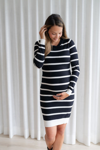 Robe LAURA - rayures noir & blanc