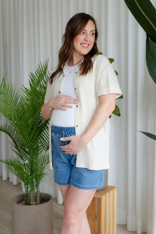 Blouse en lin - beige