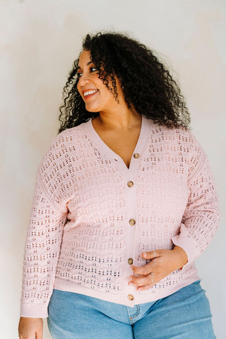 Cardigan en maille léger - brise de roses