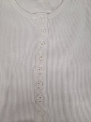 LÉGERS DÉFAUTS - T-shirt TALIA à boutons - blanc