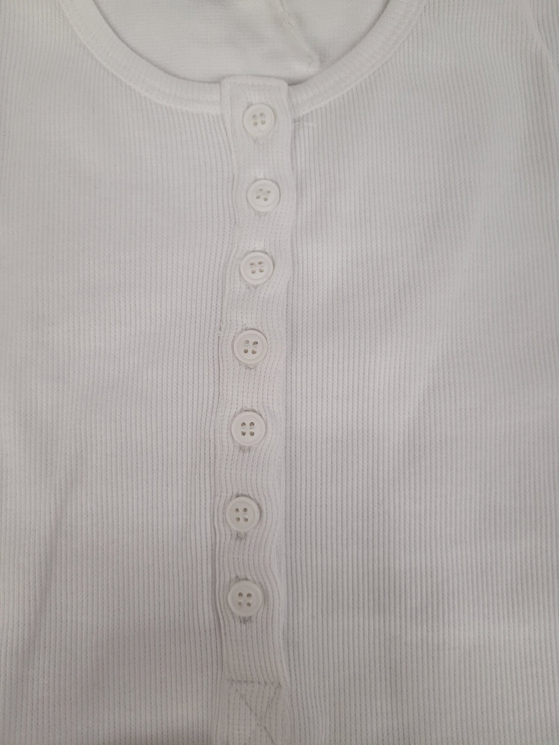 LÉGERS DÉFAUTS - T-shirt TALIA à boutons - blanc