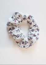 Chouchou pointelle - fleuri violette