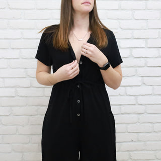 LÉGERS DÉFAUTS - ROMPER en lin - noir