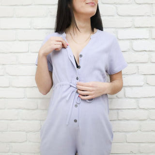 LÉGERS DÉFAUTS - ROMPER en lin - lilas