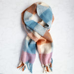 Foulard à carreaux - combo bleu & rouille