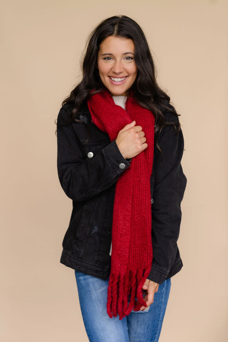 Foulard uni - rouge