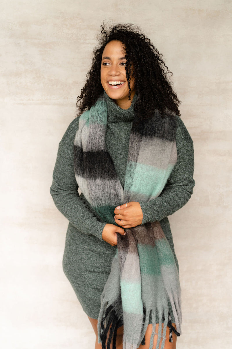 Foulard à carreaux - combo vert