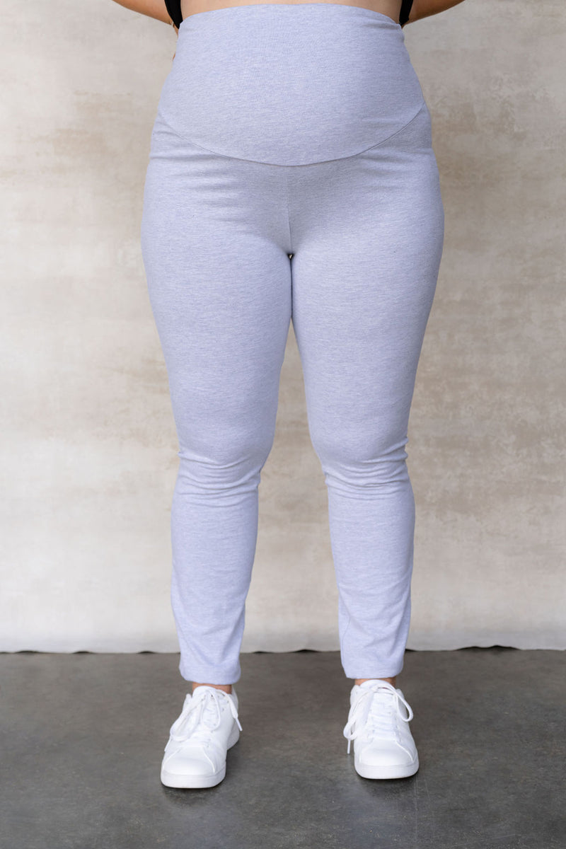 Legging de maternité en coton - gris pâle