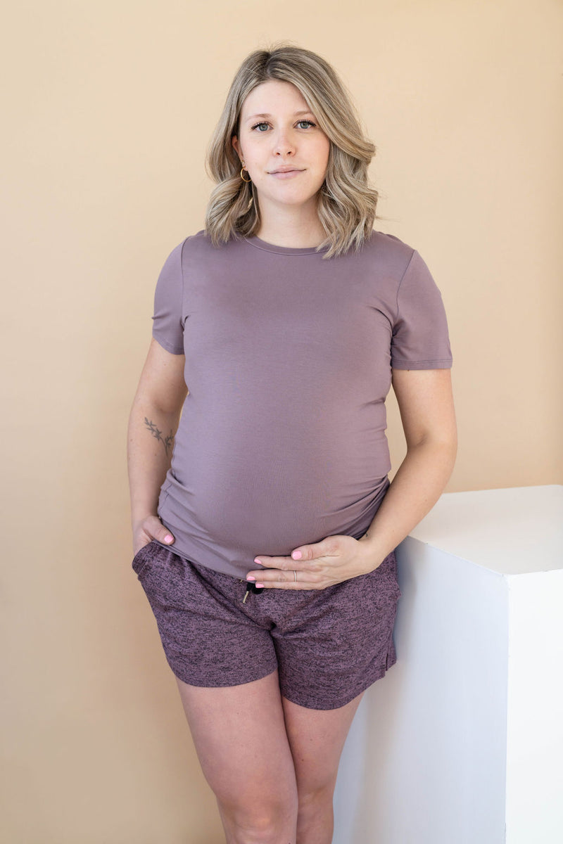 LÉGERS DÉFAUTS - Shorts SALLY - prune chiné