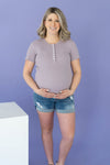 LÉGERS DÉFAUTS - T-shirt TALIA à boutons - lilas