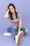 LÉGERS DÉFAUTS - T-shirt TALIA à boutons - lilas