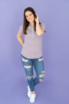LÉGERS DÉFAUTS - T-shirt TALIA à boutons - lilas