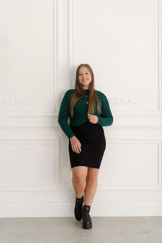Crop top à manches longues - vert jade