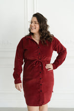 Robe chemise en corduroy - grenadine