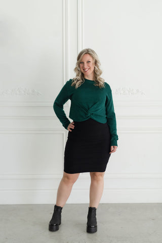 Crop top à manches longues - vert jade