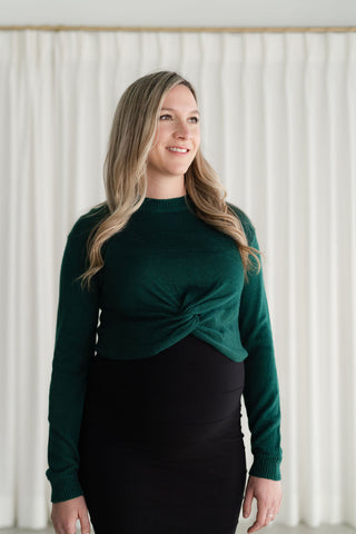Crop top à manches longues - vert jade